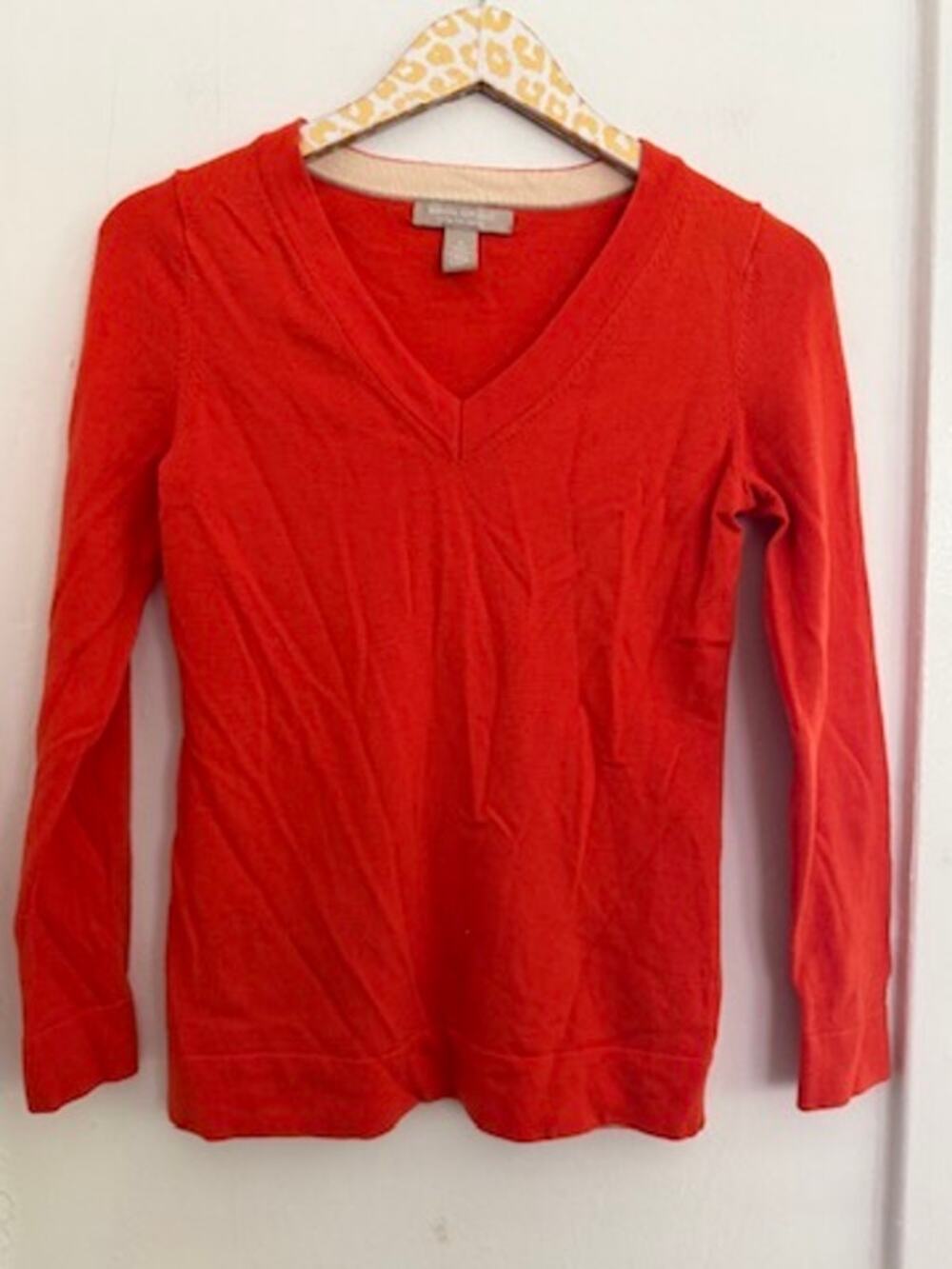 Banana Republic Women's Orange Merino Wool Blend Sweater | Size Small